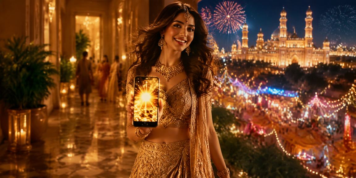 Indian mobile casino user registration promotion with traditional dress