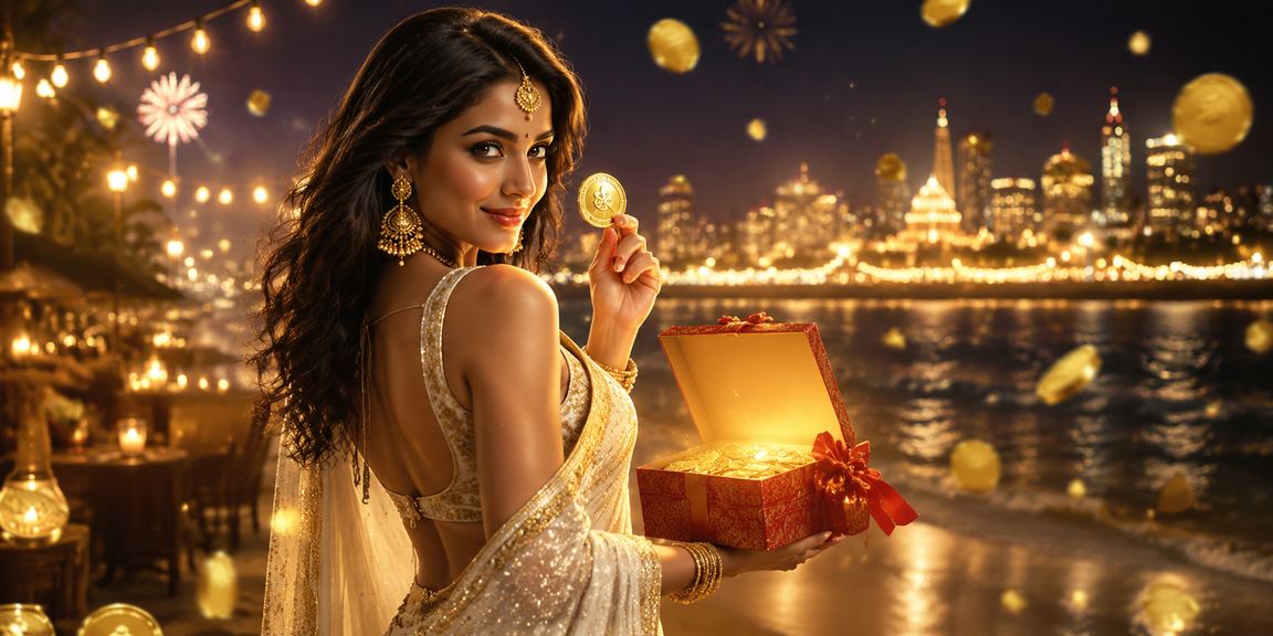 Indian celebratory red envelope with festive casino bonuses